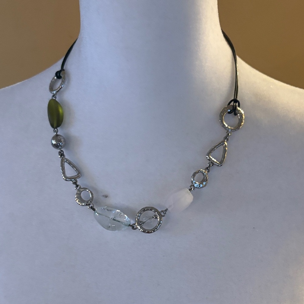 Lia Sophia Silver and Green Necklace